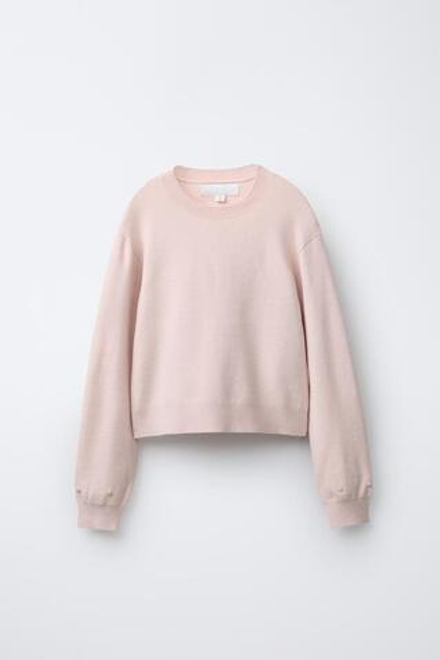 ZARA ВЯЗАНЫЙ ДЖЕМПЕР С ПЕРЬЯМИ, РОЗОВЫЙ