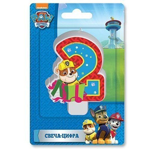 Свеча-цифра "2" Щенячий патруль