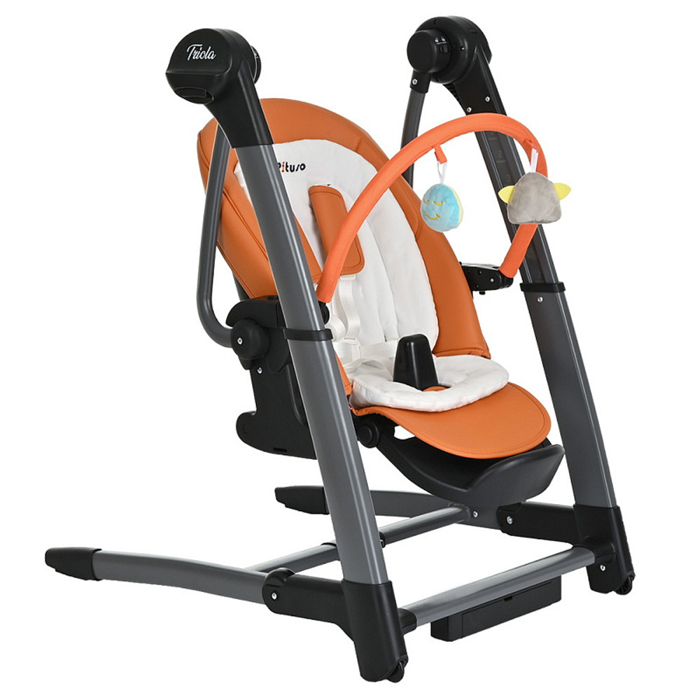 Стульчик для кормления Pituso Triola 3 в 1 Черная рама/Охра