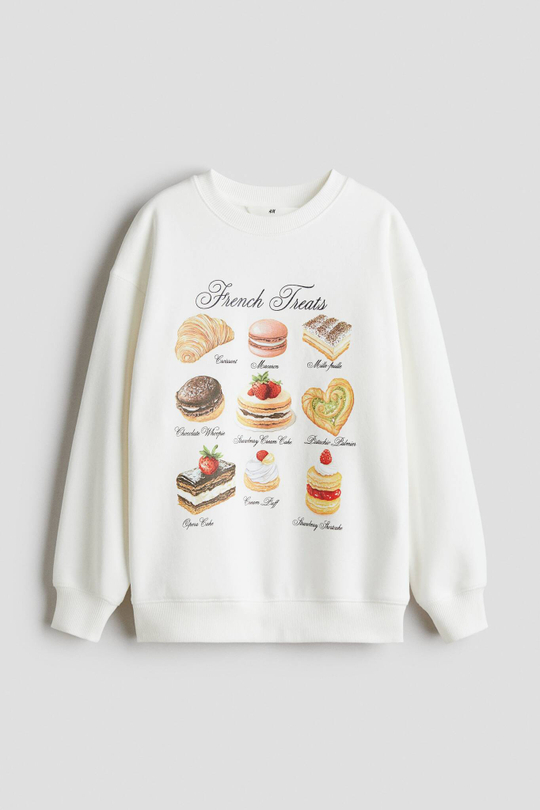 H&M Толстовка с принтом, белый