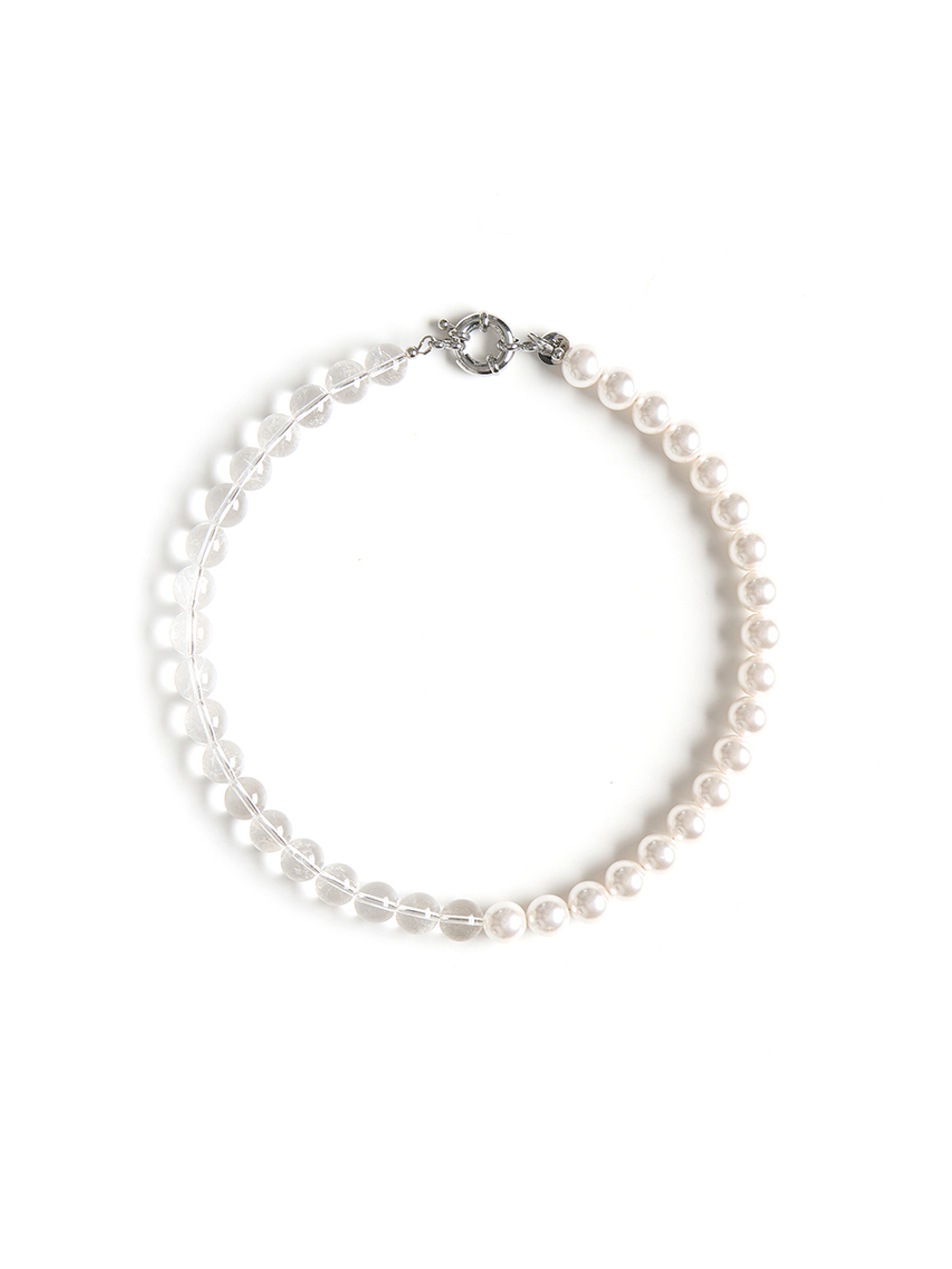 Чокер "Bubble" с горным хрусталем и перламутром Silver