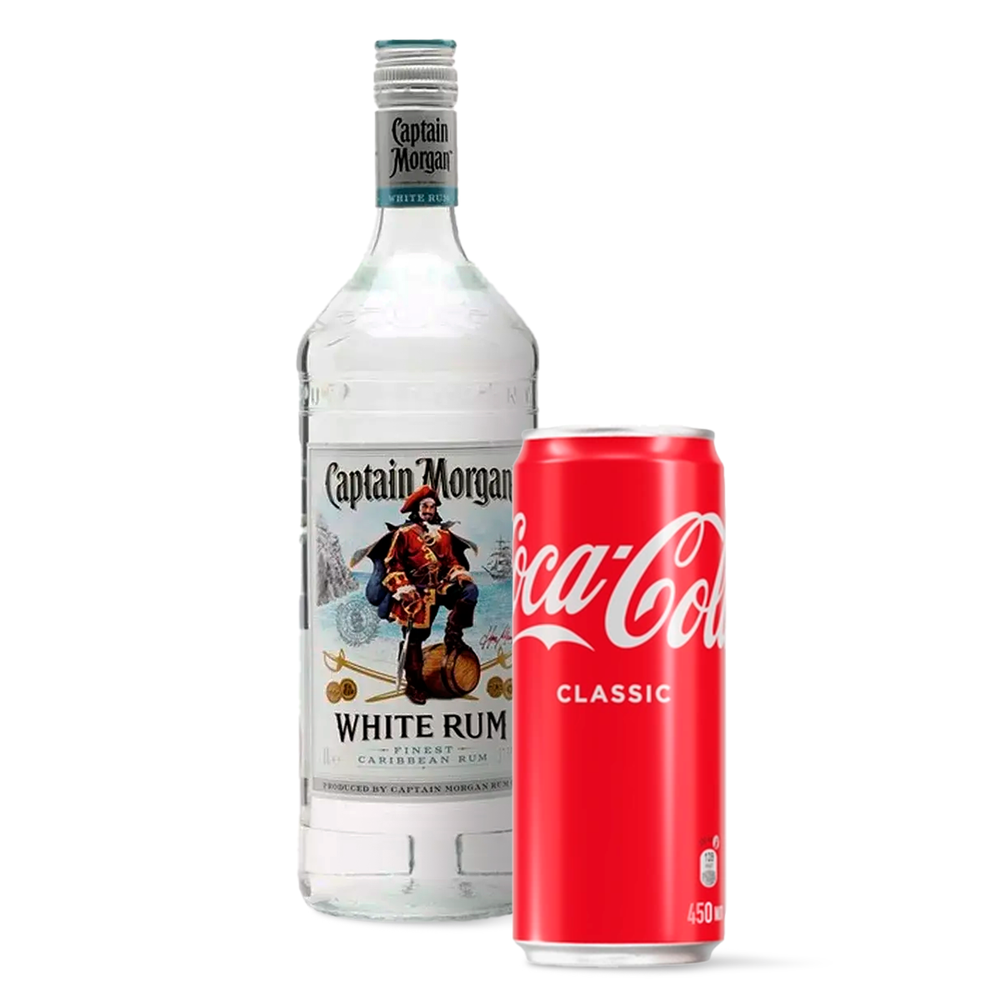 Captain Morgan White 1 л. + Coca-Cola 0.45 л.