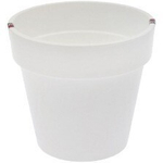 Кашпо для цветов пластиковое 6л d-23см «Порто» со вставкой белый
