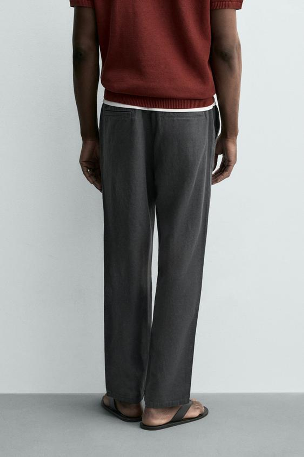 ZARA СВОБОДНЫЕ БРЮКИ STRAIGHT FIT, СТАЛЬНОЙ