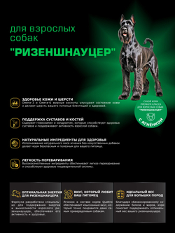 Quattro корм для взрослых собак породы Ризеншнауцер, с ягненком, 12 кг, QUATTRO