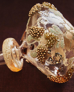 ZARA HOME НОВОГОДНЕЕ ЕЛОЧНОЕ УКРАШЕНИЕ С БУСИНАМИ, ЗОЛОТИСТЫЙ