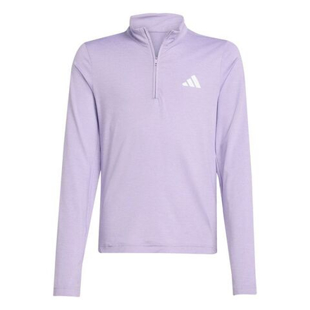 Футболка для девочки Adidas Girls Training Zip Longsleeve - white/powdered plum