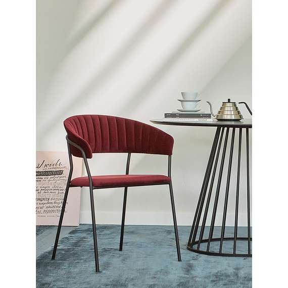 Стул Stefany, винный велюр, черный ножки