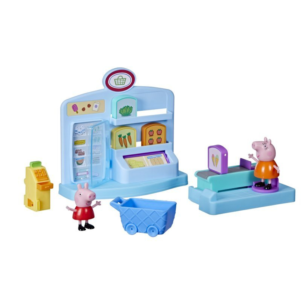 Игровой набор Hasbro Swinka Peppa - Свинка Пеппа набор для покупок в супермаркете -магазине + 2 фигурки
