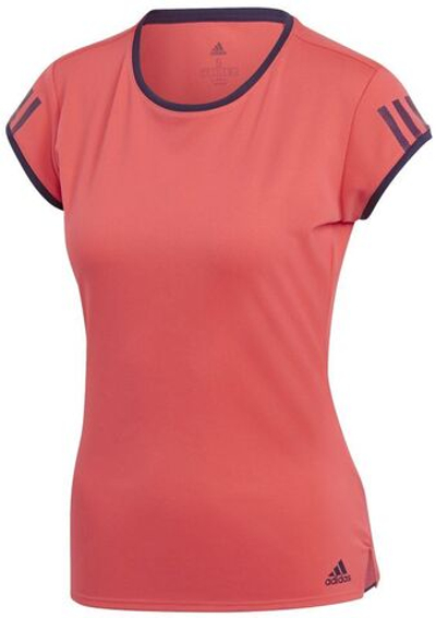 Женская теннисная футболка Adidas Club 3 Stripes Tee W - Red