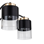 Светильник на штанге 5x40Вт E27, металл/стекло, черный/золото