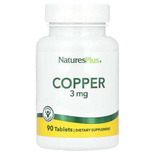 NaturesPlus, медь, 3 мг, 90 таблеток