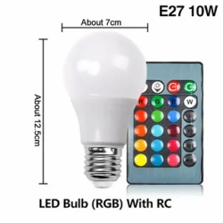 Лампа RGB 10W A60 AC85-265v