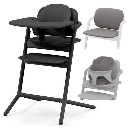 Стульчик для кормления Cybex Lemo 4 в 1 с мягкими чехлами Comfort Inlay Stunning Black/Suede Grey