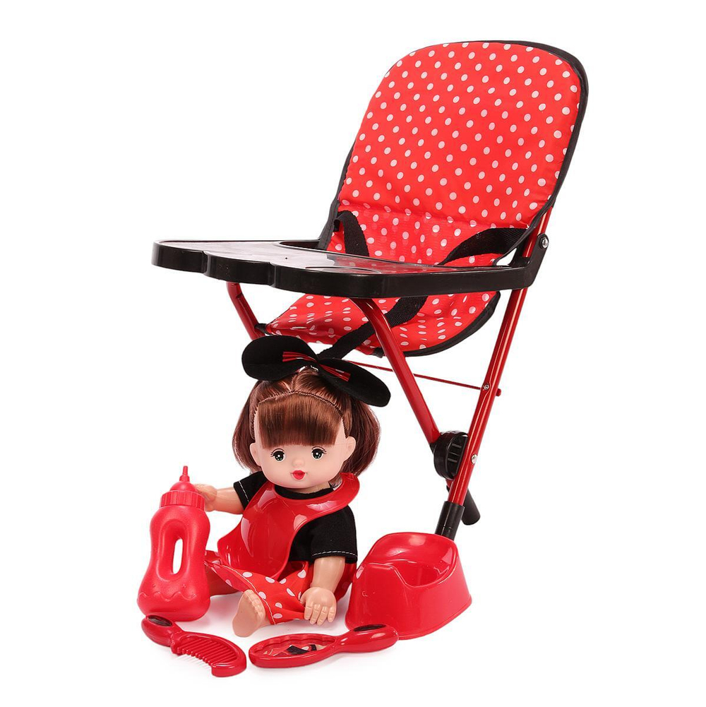 Аксессуар для куклы Стульчик для кормления с куклой, пакет CS5816-3