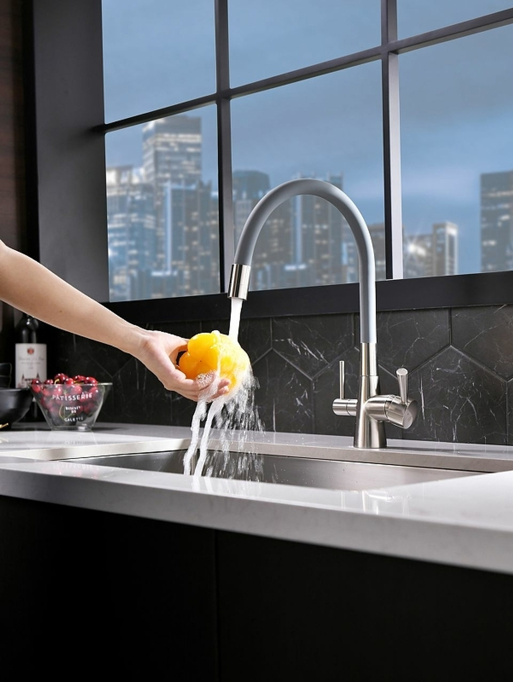 Смеситель для кухни Lemark Comfort LM3075BN Никель Серый