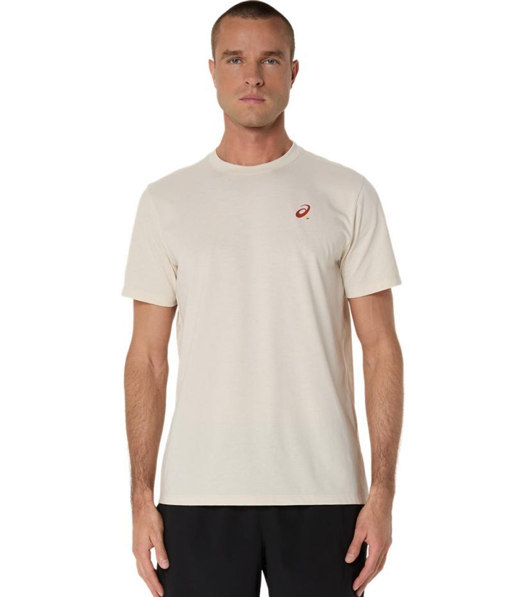 Мужская теннисная футболка Asics Court Graphic Short Sleeve - Бежевый