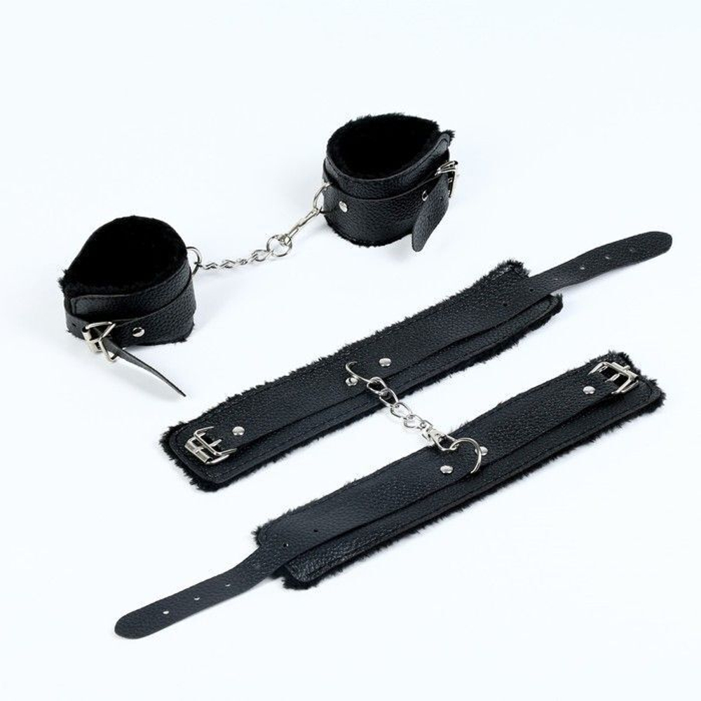 Набор из 8 БДСМ-аксессуаров Оки-Чпоки (Цвет: черный с серебристым)