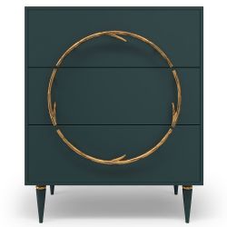 Комод Арт Колор matte Классик Голд с 3 ящиками Зеленый бирюзовый матовый