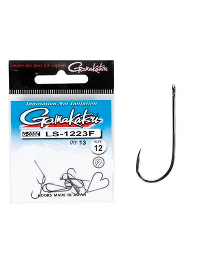 Крючки Gamakatsu LS-1223F NEW LABEL EYED HOOKS BLACK размер 12 (упк.13шт.)