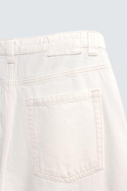 ZARA ДЖИНСЫ BALLOON FIT, БЕЛЫЙ