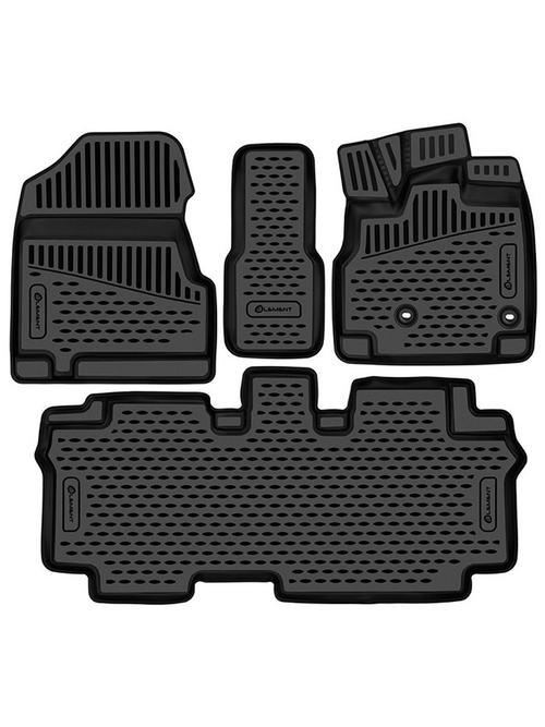 Коврики в салон для HONDA Freed (II Рестайлинг) 2019 -, Компактвэн, правый руль, 7 мест, 4 шт. (полиуретан) ELEMENT3DA68630210K