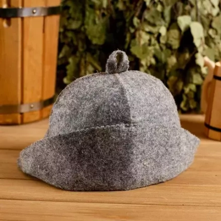 Шапка для бани "Банщик" серая 1088546