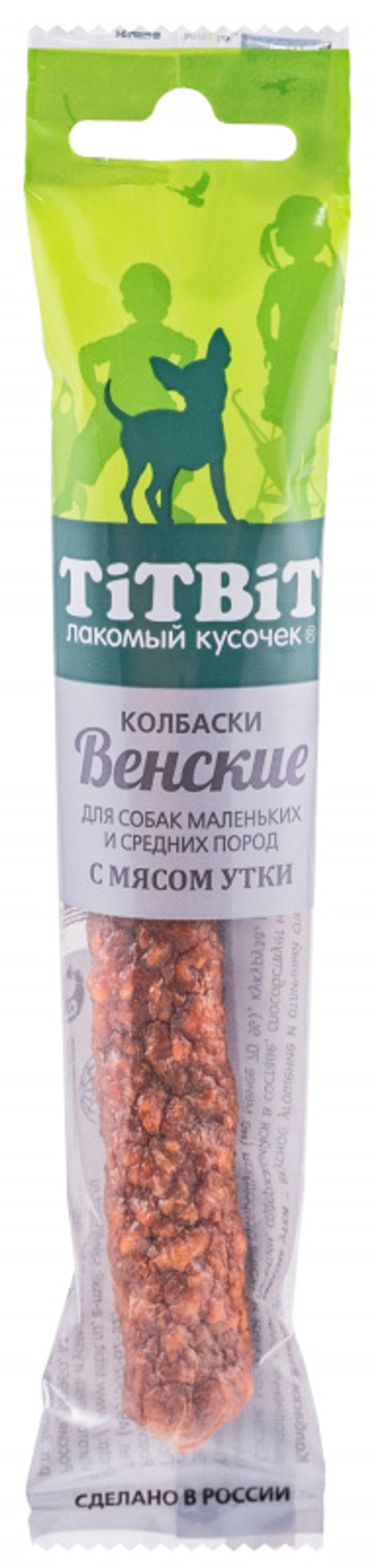 TitBit лакомство для собак Колбаски Венские с уткой 20 гр.