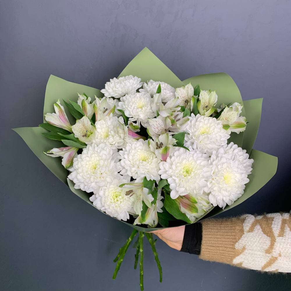 Букет Вини (альстромерия ,хризантема кустовая)