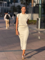 юбка макси в молочном  цвете