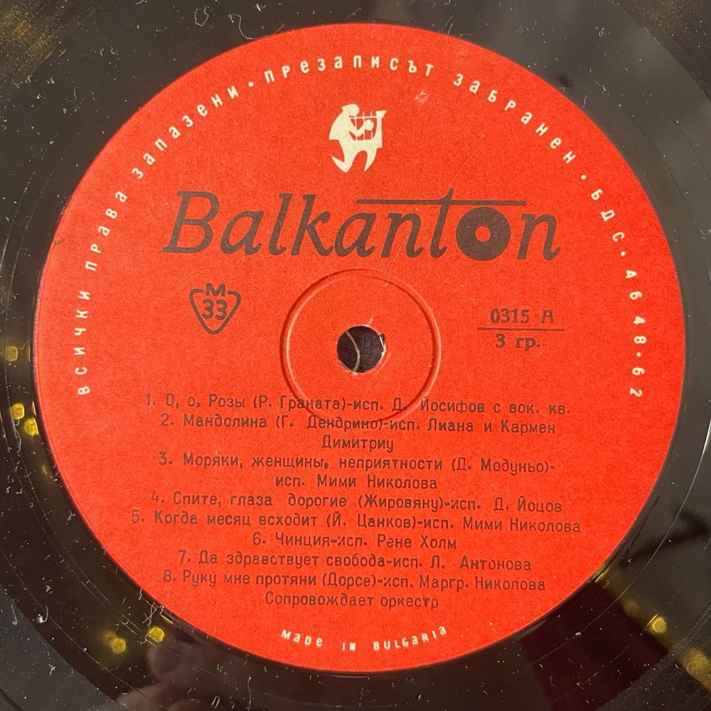 Винтажная виниловая пластинка LP Сборник Эстрадная И Танцевальная Музыка (Болагрия 1972)