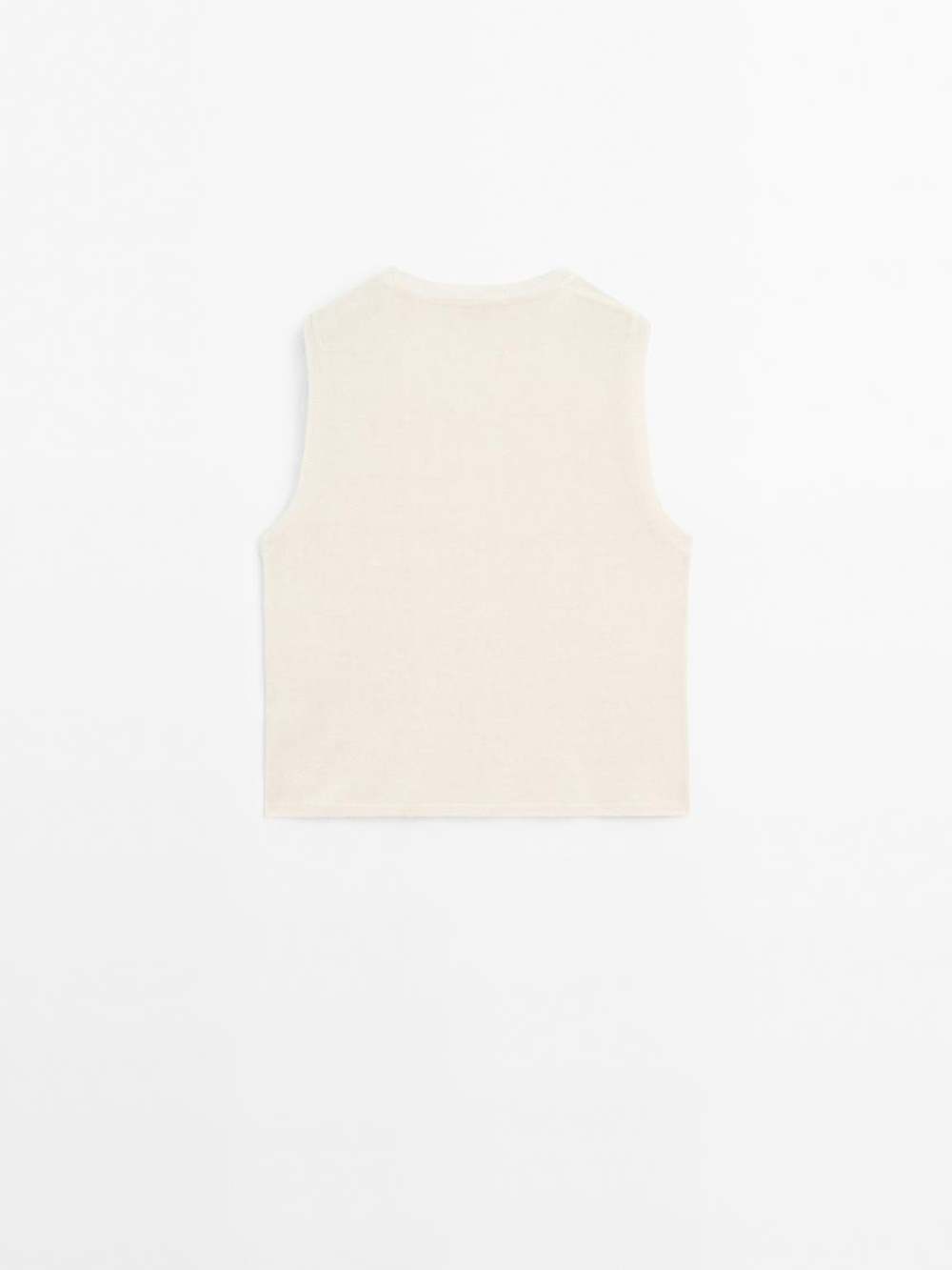 Massimo Dutti Легкая футболка без рукавов, светло-желтый