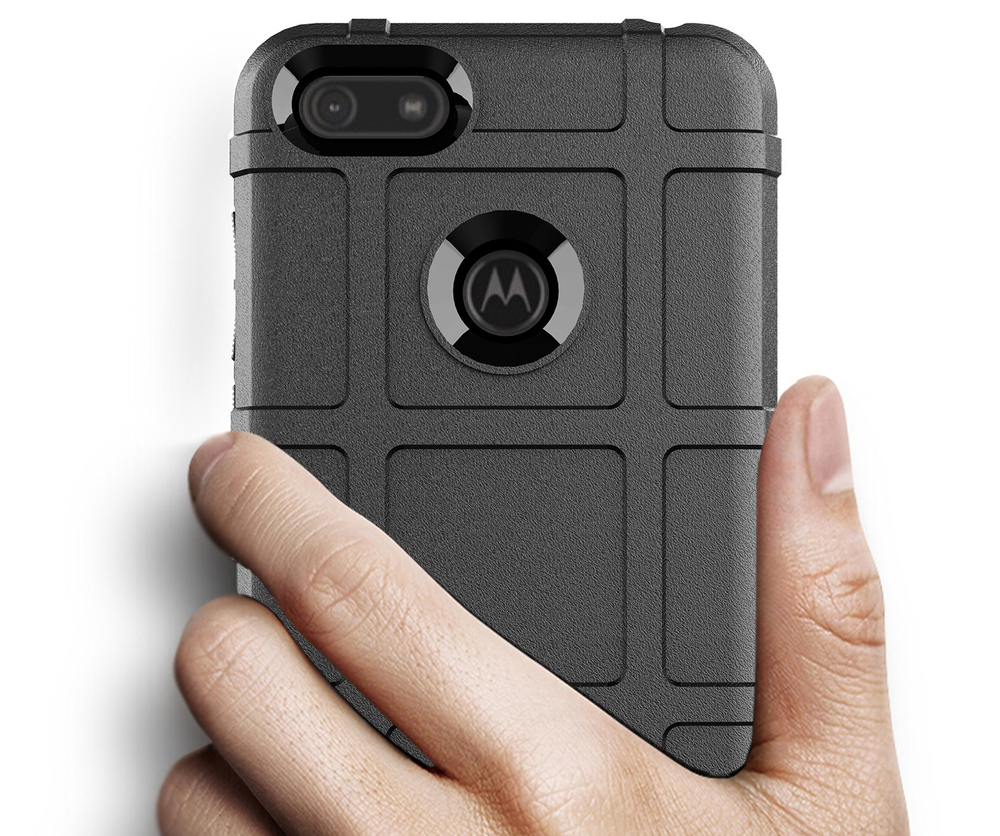Чехол для Motorola Moto E6 play цвет Black (черный), серия Armor от Caseport