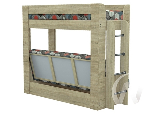 Диван-кровать двухъярусный КМ.009.01-016-00 (дуб сонома/GEOMETRY SLATE 1 Вариант)