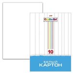 Картон белый А4 МЕЛОВАННЫЙ, 10 листов, в папке, HATBER, 205х295 мм, Creative Set, 10Кб4 05806, N049716