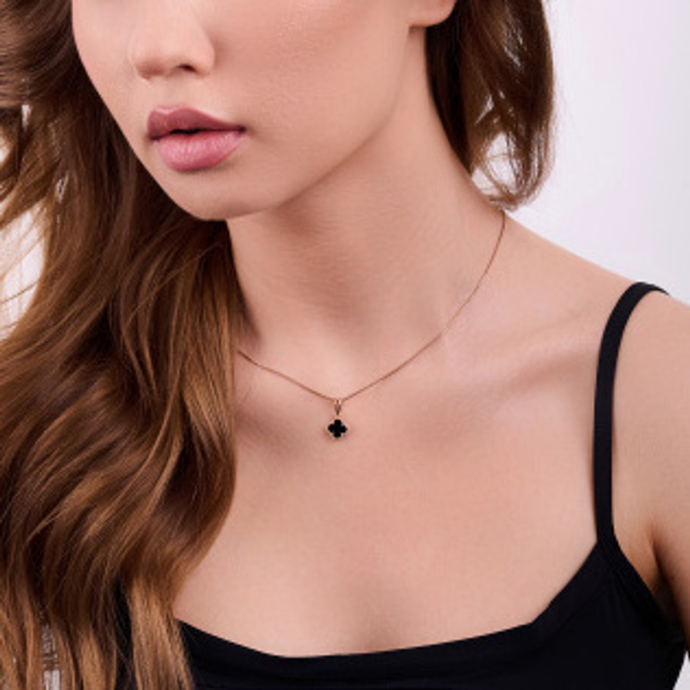 Подвес Клевер с ониксом