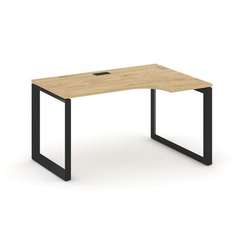 Style Project Стол рабочий эргономичный SN-59O.SPA-002(R) Тиквуд Светлый/Металл Черный/Черный Заглуш