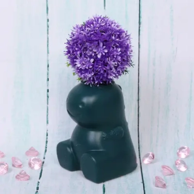 Ваза из пластика «Marlen-Улыбка» 0,5л 13*9*4,5см цвет морская волна