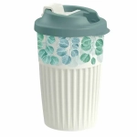 СТАКАН ДЛЯ ГОРЯЧИХ НАПИТКОВ С КЛАПАНОМ И ДЕКОРОМ Madre Terra 450МЛ (Светло-серый)