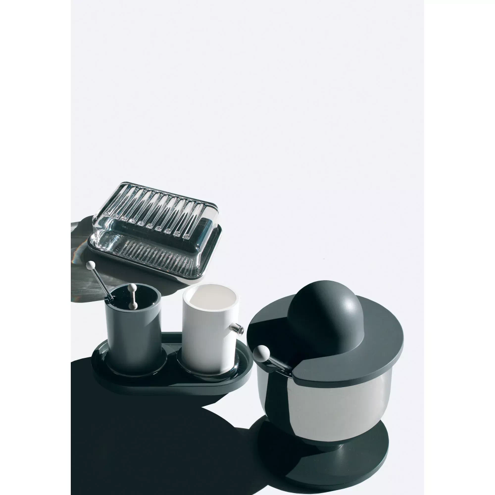 Alessi - Стальная масленка со стеклянной крышкой / артикул   ES03  / GTIN 8003299870592