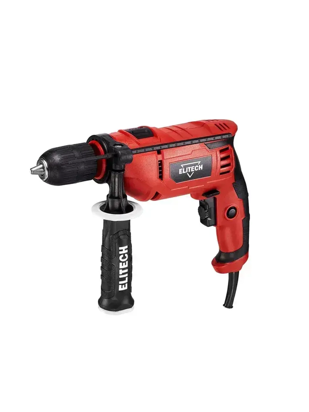 Дрель ударная сетевая Elitech ДУ 085РЭ, 850 Вт, 50 Нм, 3 000 об/мин, 48 000 уд/мин, ключевой патрон, реверс