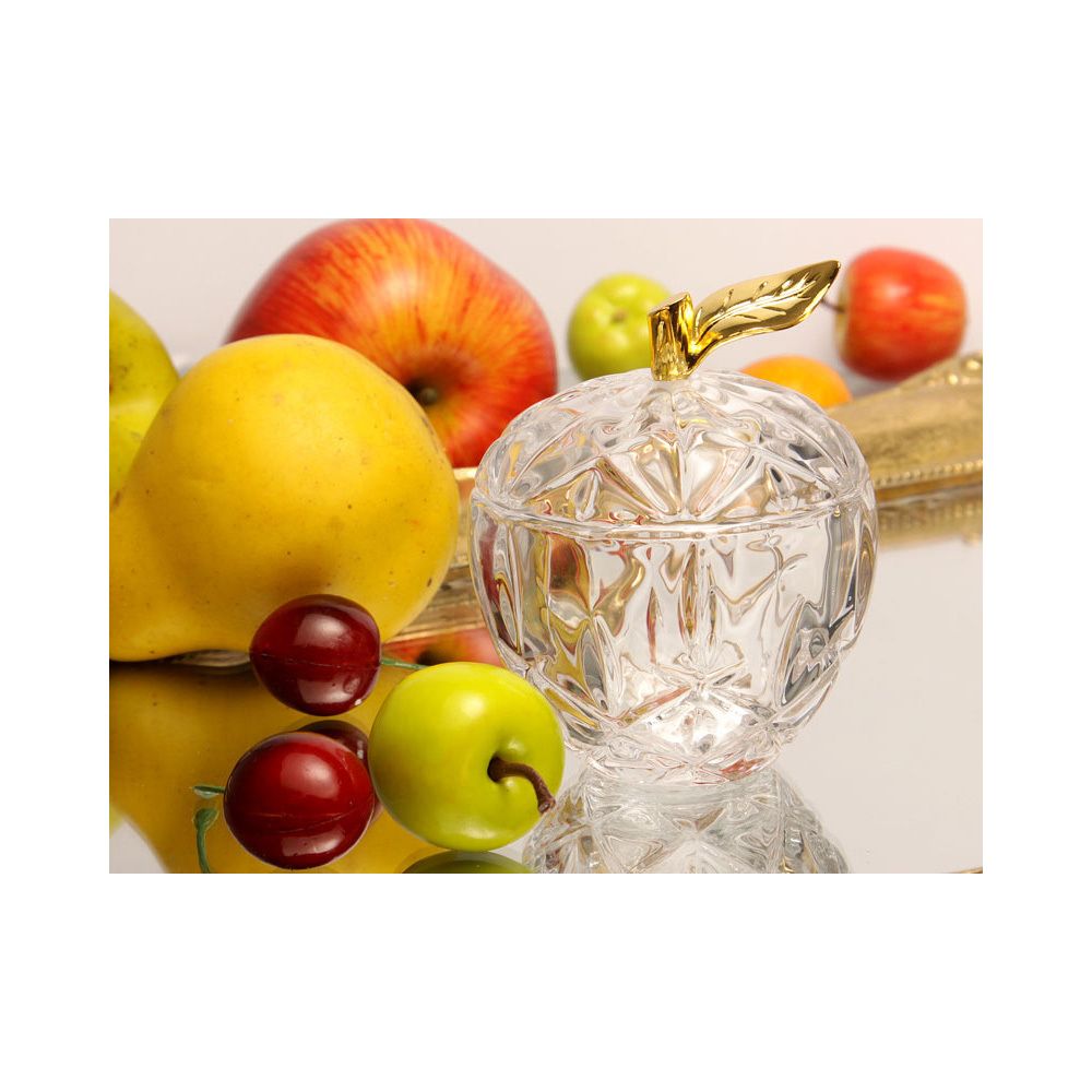 БЛЮДО ДЛЯ ДЕСЕРТА С КРЫШКОЙ "ЯБЛОКО" 90 МЛ. 7*7 СМ. В=10 СМ. КОЛЛЕКЦИЯ "MUZA" (КОР=36ШТ.)