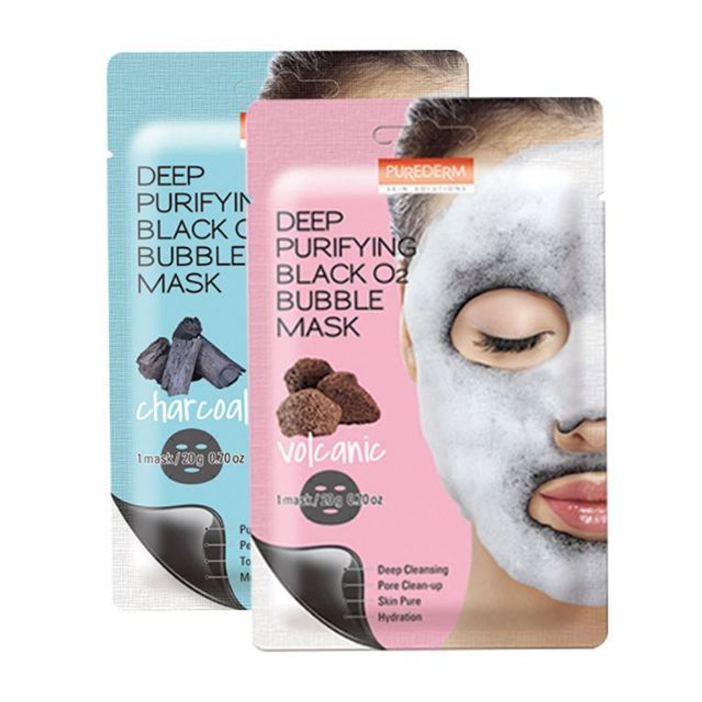 Маска тканевая кислородная Eyenlip Detoxifying Black O2 Bubble Mask