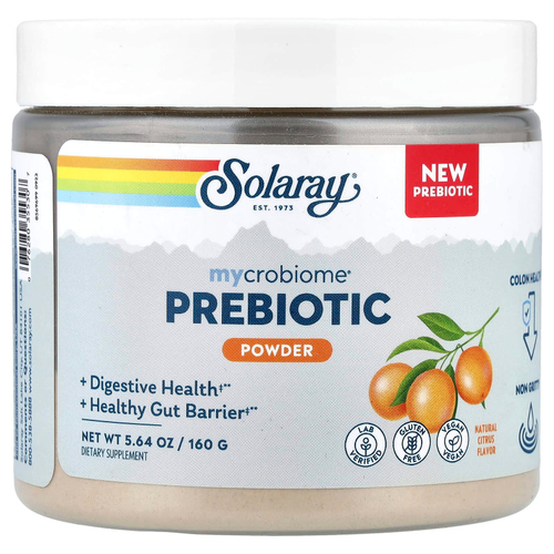 Solaray, пребиотик Mycrobiome® в порошке, натуральный цитрус, 160 г (5,64 унции)