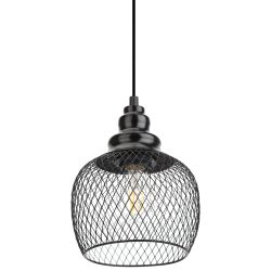 Светильник подвесной ЭРА PL8 BK под лампу E27 высота плафона 220мм подвеса 760мм черный | Подвесы в стиле LOFT