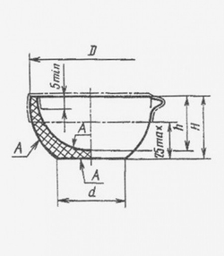 Ступка фарфоровая №3 (90 мм х 45 мм), ГОСТ 9147-80
