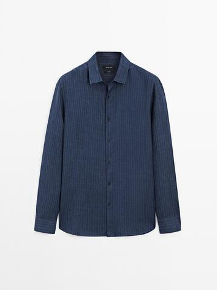 Massimo Dutti Рубашка прямого кроя, темно-синий