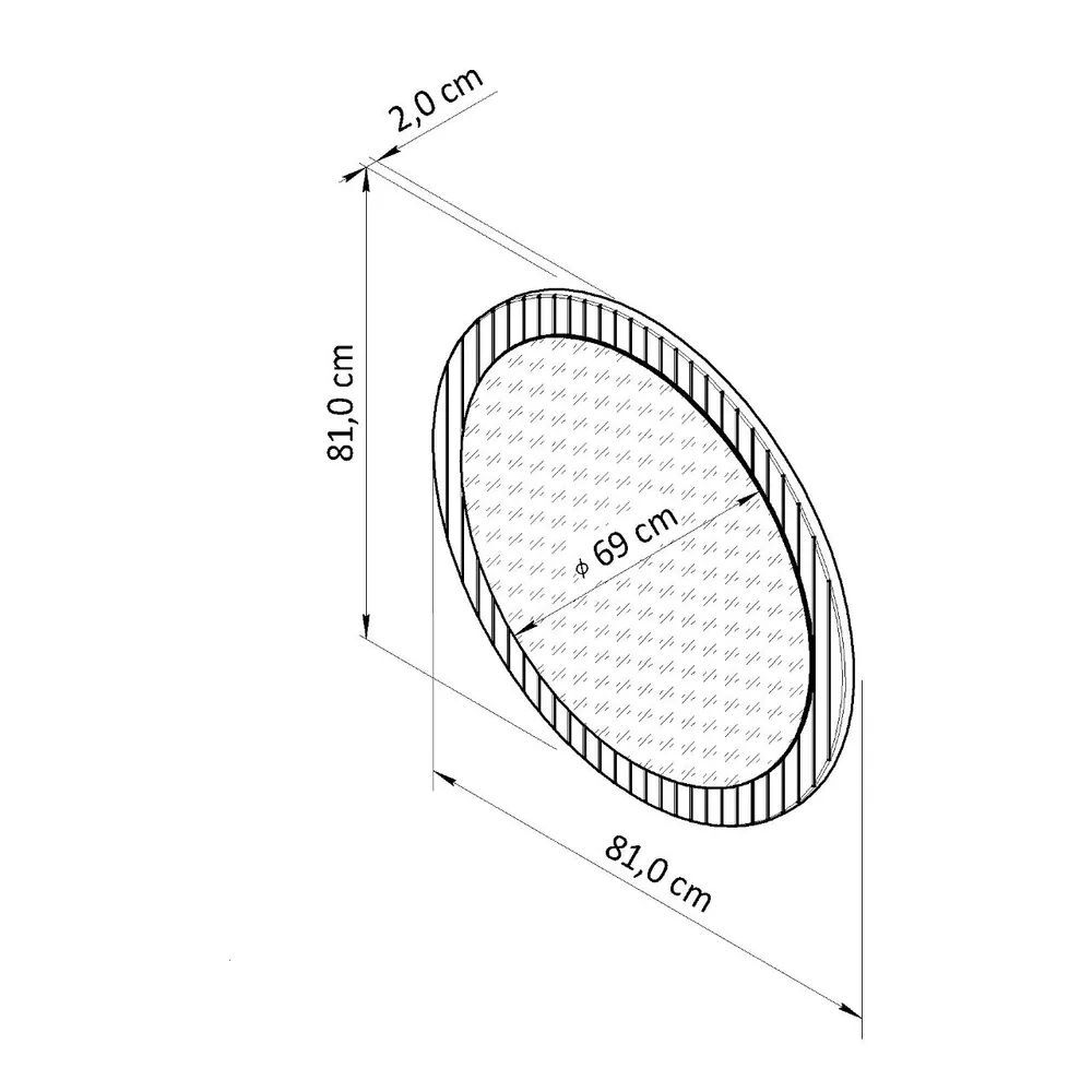 Зеркало настенное круглое Пиафорте из массива сосны