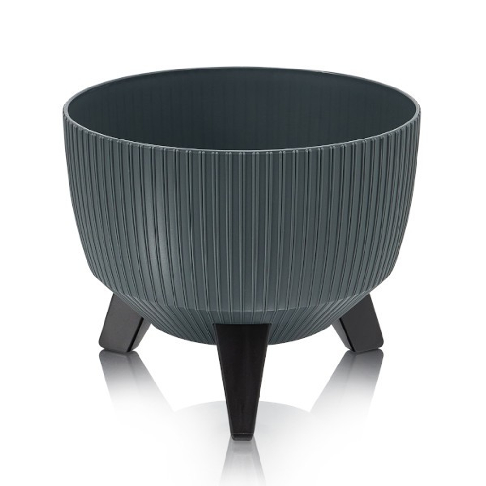 Кашпо "Vinto" на ножках с дренажным клапаном 5,4 л D=240мм графитовый