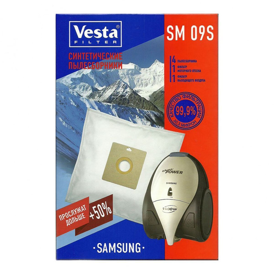 Мешок для пылесоса Vesta filter, SM 09 S, синтетический, 4 шт